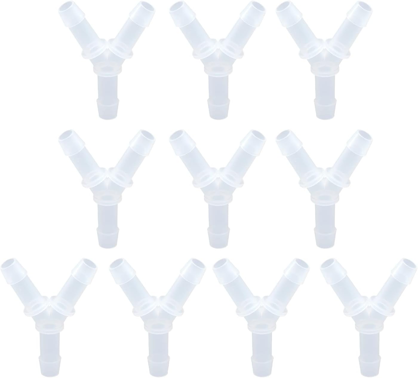 50pcs 1/16" Y Shaped 3 Way Tube Connector Pharmaceutical Polypropylene Tubing Joint Splicer PP Plastic Equal Barbed Fittings
