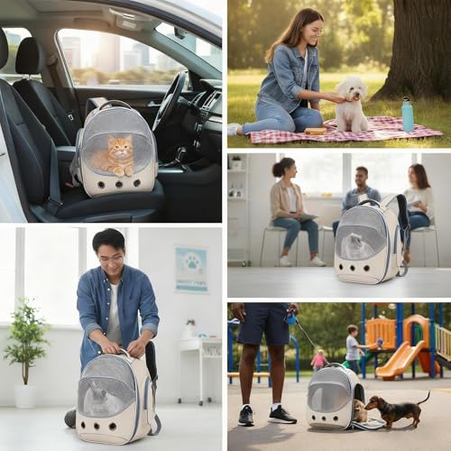 Bolsa de transporte para gatos transpirable y cómoda para viajar sin estrés en coche 5