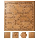Fractal Tray Puzzle, Fractal Puzzles for Adults, Irregular Wooden Jigsaw, Mind Bending Hilbert Curve Puzzle, Challenging Portable Brain Training Game (SerpentMaze)