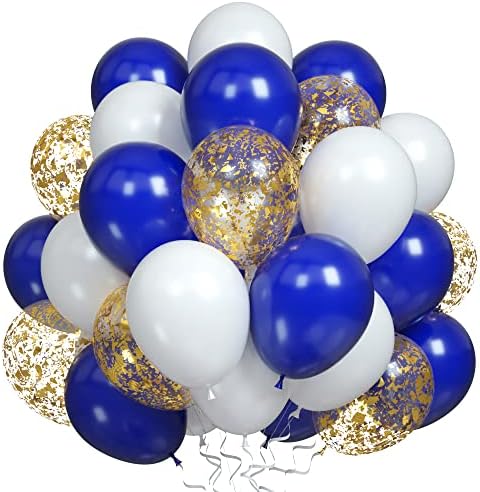 Blue Macaron Balloons, 30 Pcs Latex Macaron blue Balloons, Metallic Light Blue Balloons, Sliver Balloons Set with Ribbon for Birthday Party Decorations, Party Supplies, Baby Shower