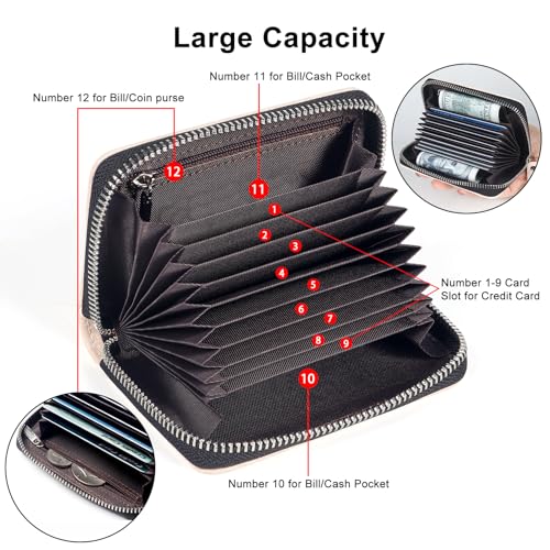 Image of Credit Card Wallet, RFID Card Case Wallet, Zipper Card Cases Holder for Men Women, RFID Blocking, KeyChain Wallet, Compact Size Card Organizer Case for Women