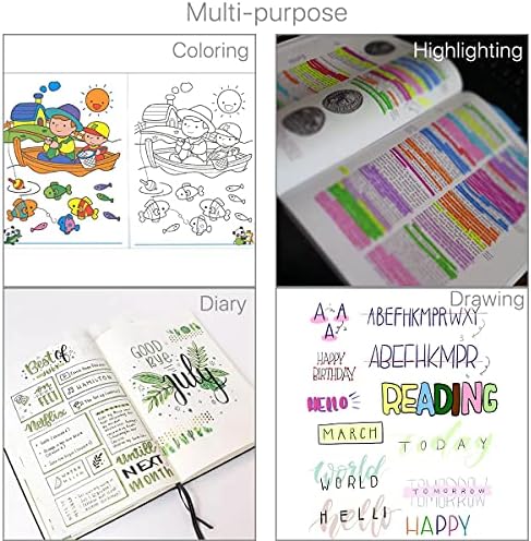 12 Pieces Highlighters Double Head Pen Chisel Tip Nib Assorted Colors Markers Felt tips Double-end Felt Tip Highlighter Pen Pastel Highlighters