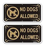 Phyabe 2 Pack No Dogs Allowed Sign, 12' x 6' Rustfree Aluminum Yard Sign,UV Protected and Weatherproof, Outdoor & Indoor Use