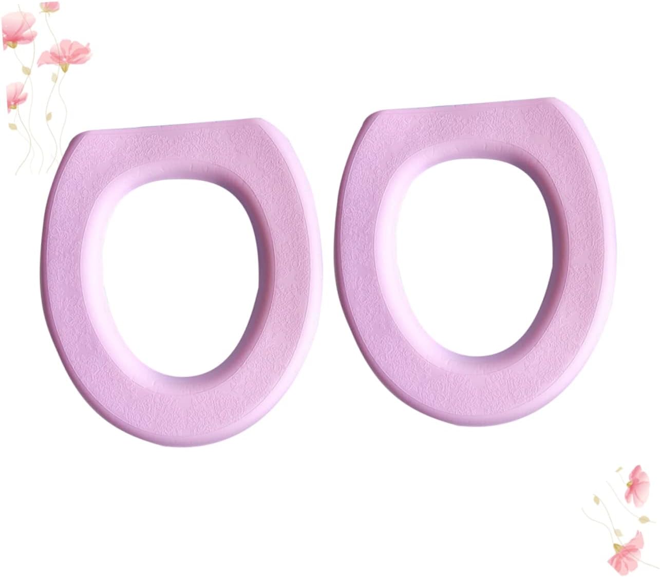 Amosfun 6pcs Thickened O-Shaped Toilet Seat Cover Pads for Home Bathroom Soft and Comfortable Toilet Cushion Easy to Clean and Practical