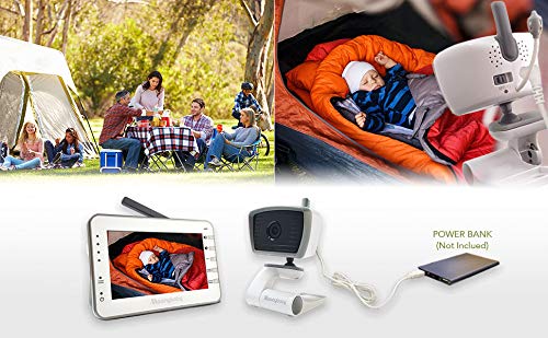 Moonybaby Trust 30 Video Baby Monitor with 2 Cameras, Bonus: 2 USB Power Cords for Cameras, 4.3 Inches Large Screen, Power Saving/Voice Activation, Auto Night Vision, Talk-Back and Long Battery Life