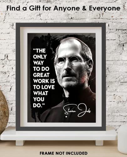 Positive Affirmations Wall Decor For Kids: "The Only Way To Do Great Work Is" - Steve Jobs 8X10 Inspirational, Motivational Poster & Motivational Wall Art Office Decor For Men & Women #TOP5