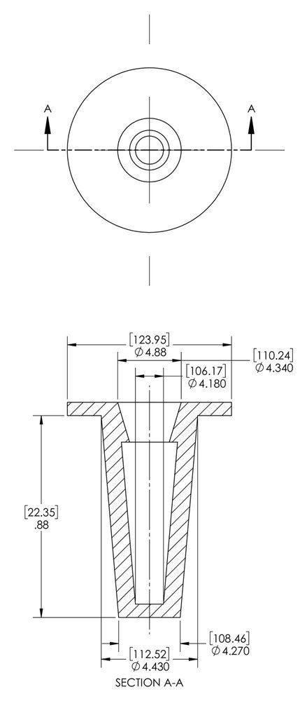 Caplugs T-1070 T Series, Plastic Tapered Cap and Plug, Red LD-PE, Protective Closures, Dust & Moisture Seals, MIL Spec, SAE Fittings, EZ Remove, Cap OD 4.18" x Plug ID 4.43", Pack of 10 (99394344)