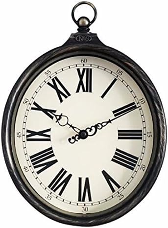 SJQKA Wall Clocks 8 Inch American Retro Old Iron Oval Rings Imitation Quartz Clock Clock Clock Room