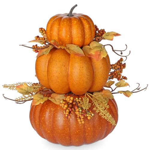 Artificial Pumpkin Fall Décor - Autumn Table Centerpieces with Fa...