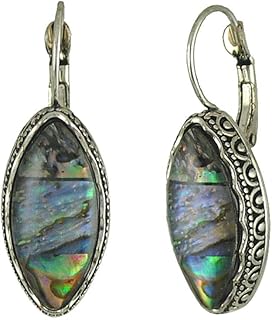 Mypace 925 Silber Gold Set Creolen hängende Ohrringe Für Damen Böhmische ethnische Art-bunte Muschel-geometrische Tropfen-runde Ohrring-Damen (A)