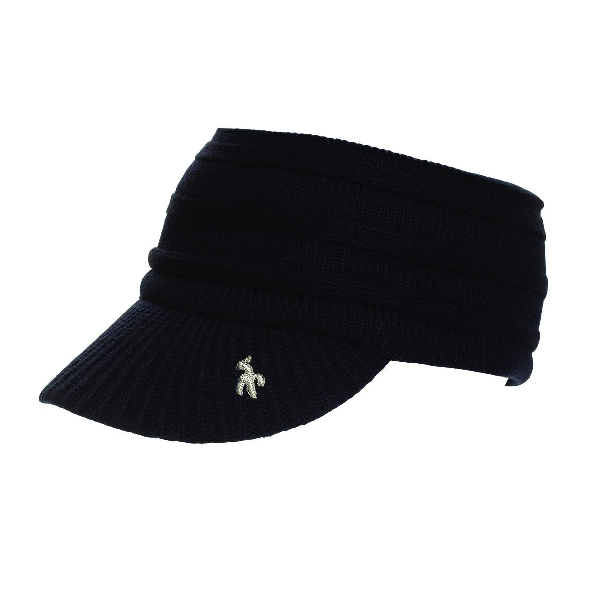 Green Lamb Women's Black Cable Knit Visor