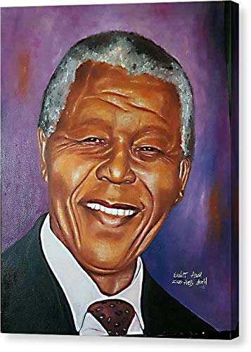 Donodio Arts Crafts Nelson Mandela Painting Civil Rights Pioneers Wall Art Decor Print 12x16 Premium Canvas Painting Like Textured Poster African Political Figure Nelson Mandela Drawing Bedroom Office Posters
