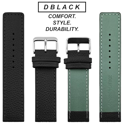 Image of DBLACK ''ZOLO'' Premium Leather Watch Strap, Pebble Pattern Design Watch Belt / / For 20mm, 22mm, or 24mm Boxy Finish Watch Band (Choose Your Size & Color)