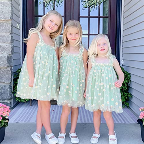 Balatale Toddler Girls Layered Tulle Tutu Dress Casual Playwear Tunic Dress Sequin Star Tulle Birthday Party Dresses-Blue 4-5T #TOP6