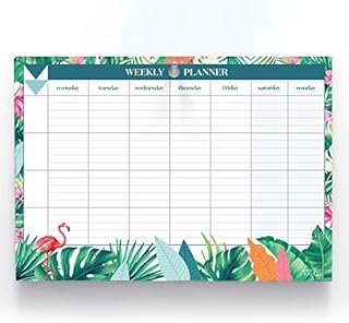 Joejis Weekly Planner Pad Tear Off Sheets 60 Pages A4 Organiser 100 GSM Offset Paper Punched Hole for Hanging Plan Your Weekly Timetable