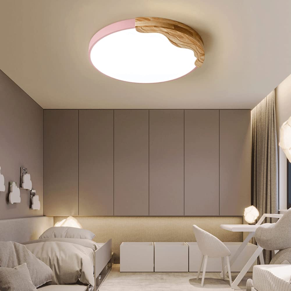 Lampa sufitowa do sypialni nowoczesne okrągłe drewno LED kreatywne regulowane przyciemniane akrylowe oświetlenie sufitowe do sypialni kuchnia salon