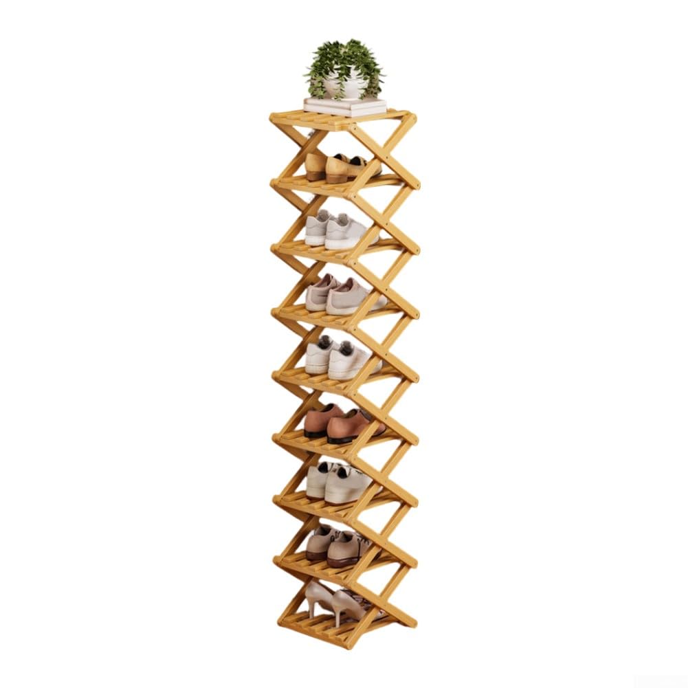 Zapatero de madera estante organizador de zapatos modular y plegable para entrada