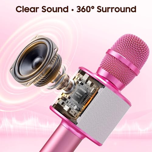 Image of BONAOK Bluetooth Karaoke Microphone, Portable Mic for Adults Kids