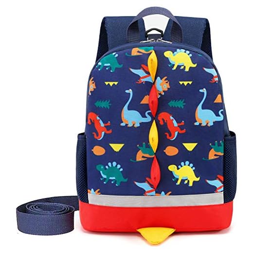 Cosyres Barn dinosaurie ryggsäck pojkar småbarn ryggsäck ryggsäck, Marinblå 2-5 år gammal (storlek: l), L