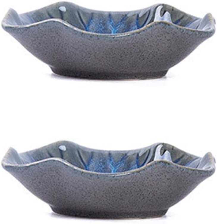 COLLBATH Ceramic Lotus Leaf Dipping Sauce Dish 3pcs Japanese Style