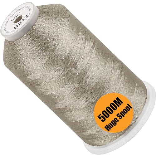 Image of New brothread - Single Huge Spool 5000M Each Polyester Embroidery Machine Thread 40WT for Commercial and Domestic Machines - Beige(Janome Color)