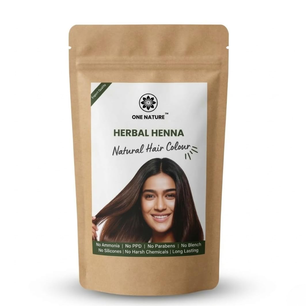 One Nature Herbal Henna | 100% Natural Hair Colour & Hair Care Powder with Amla, Reetha, Shikakai, Brahmi, Bhringraj, Hibiscus & Neem | Long-Lasting Brown Tint | 100 g | For Men & Women-image-18