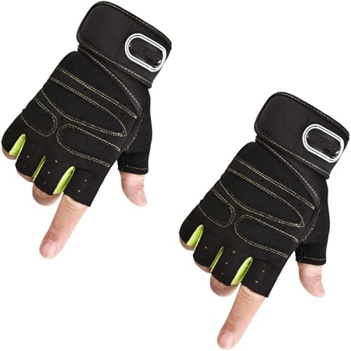 Miniatura 8 de YARNOW 2 pares de guantes sin dedos, guantes de medio dedo, guantes de entrenamiento, guantes de entrenamiento para hombres, guantes para gimnasio,