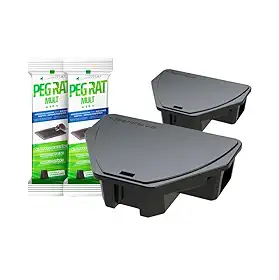 Kit 2 Porta Isca Mult Control Up + 4 Placas Ratoeira Adesiva Peg Rat