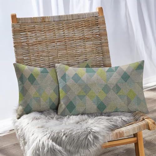 Housse de coussin extérieur imperméable 50x90 lot de 2 housse coussin lin vert