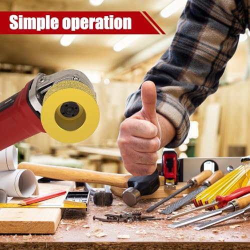 Edge Diamond Grinding Wheel, Profile Hand Diamond Wheel Bullnose Diamond Grinding Wheel Wear Resistant Tile Marble Edge Grinding Wheels 46 Grit 30/35mm for Stone Marble Granite Grinding