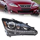 Versuns LED Headlight Assembly for 2006-2012 Lexus IS250 IS350 Passenger Side LED Headlamp with Clear Lens Direct Replacement Headlight (Right)