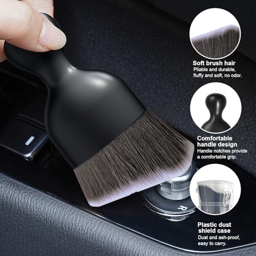 image for Ziciner 2 PCS Car Detailing Brush, Curved Soft Bristles Auto Removal D