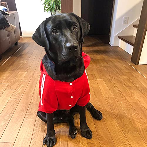 Petleso Dog Sweater For Large Dog, Warm Cotton Hoodie Sweatshirt For Medium Large Dogs, Red 3Xl #TOP5