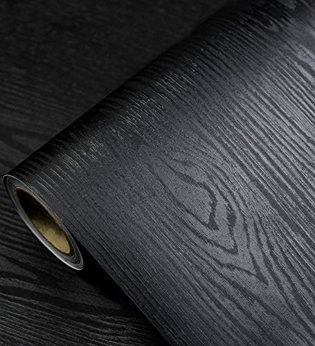 tiltil Black Wood Peel and Stick Wallpaper - Realistic Wood Sensation, Easy to Clean, 17.7โ ร197โ Vinyl