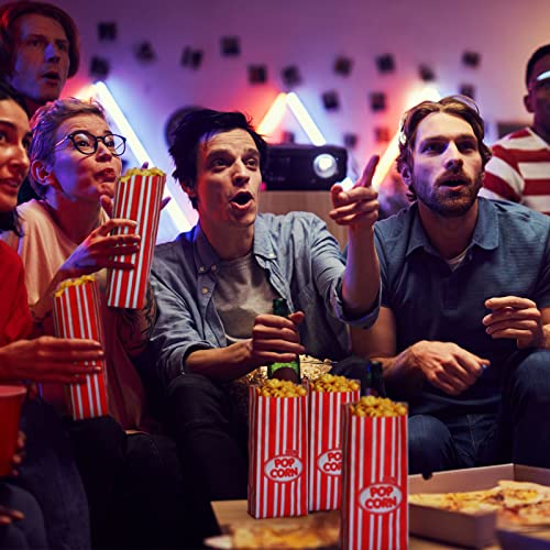 Image of Sherr 1000 Pcs 2oz Popcorn Bags Bulk Red Retro Stripes Disposable Popcorn Bags for Movie Nights Circus Carnival Party Favors Birthday Party Event Supplies Machine Accessories