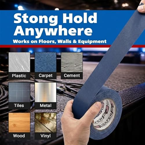 Image of Gaffer Power Midnight Blue Gaffer Tape 2 inch x 30 Yards - No Residue, Made in USA, Professional Grade, Non-Reflective Matte Cloth Tape for Stage, Photography & Cable Management