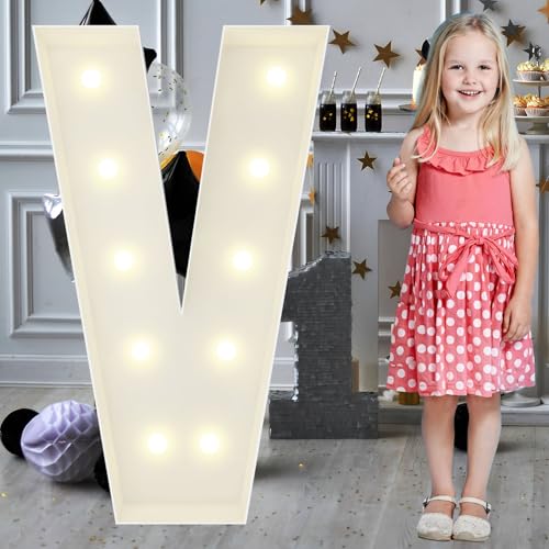3FT Marquee Letter V, Large Light Up Letter for Birthday Party Decor