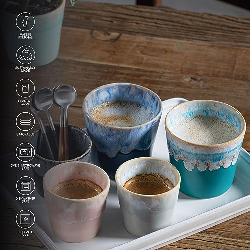 Costa Nova Grespresso boite de 8 verres espresso multicolores en gres - 6