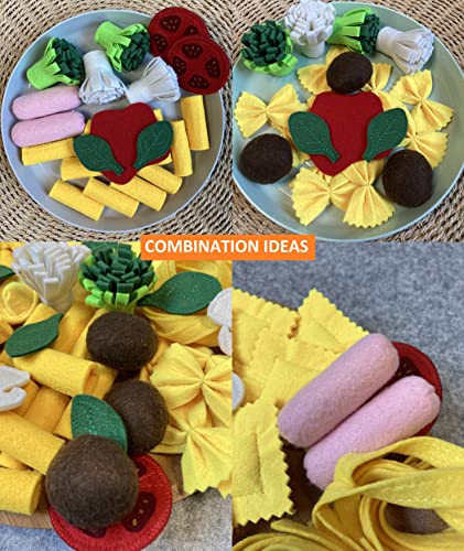 Pasta Set/Handmade Felt Play Food For Kids/Pretend Play/Montessori/Educational Kitchen Toys/Role Play/Ready To Ship #TOP7