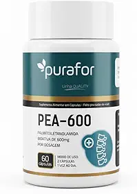 PEA-600 Palmitoiletanolamida Bioativa 600mg, Suplemento Alimentar, 60 Cápsulas, Linha Quality Purafor