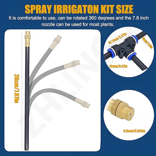 Automatic Drip Irrigation Kit 20-50m, Smart Timer & 360° Mist Nozzles, Efficient Garden Watering System for Plants and Lawn Care, 20m/65.6ft with Timer Included
