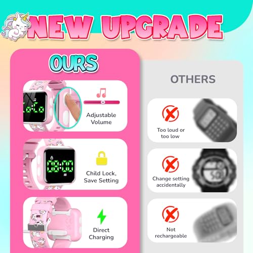 Budjivez Potty Training Watch For Toddler Girls: Water Resistant Potty Reminder Watches For Kids Adjustable Volume Potty Trainer For Toddlers 1-3 Christmas Gifts For 2 3 4 Year Old Girl  thumb #2