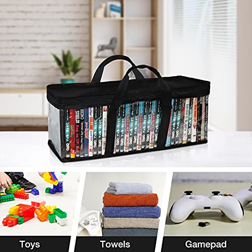 Qtart Dvd Storage Case Dvd Storage Bag Hold Up To 160 Cds/Vhs/Blu-Ray/Movies/Video Games(40 Each Bag) Convenient Travel Case Holder Organizer For Media-3 Pack #TOP4