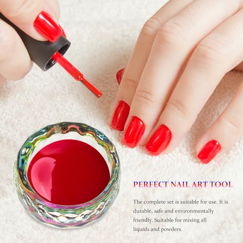 2 copas de cristal para esmalte de uñas con tapa miniatura 5