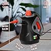 Duronic SC32 BK Nettoyeur vapeur à main 1050W Nettoyeur portable multifonction avec réservoir de 350 ml Nettoyage à la vapeur pour tissus Canapé Joints Douche Four Evier Vitres Fenêtres Miroirs