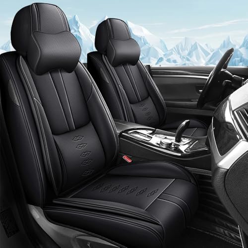 Image of Car Seat Covers for Toyota Camry 2012-2025 2026,Waterproof Leather Seat Covers 2-Seats Luxury,Car Interior Accessories with Airbag,Car Seat Protectors for Camry(Black)