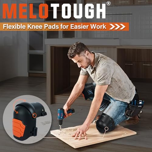 Image of MELOTOUGH Knee Pads for Work,Construction,Flooring,Gardening-Comfortable and Flexible(Orange)