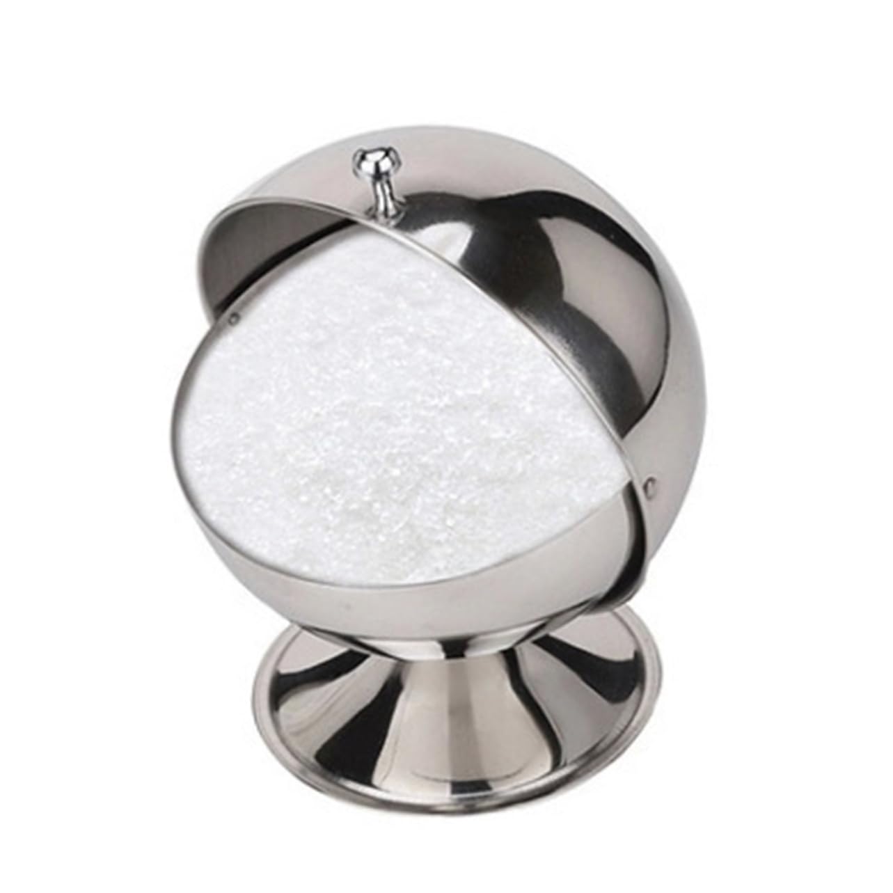 Sucrier sphérique en acier inoxydable 14 cm haut de gamme pour cuisine et buffet
