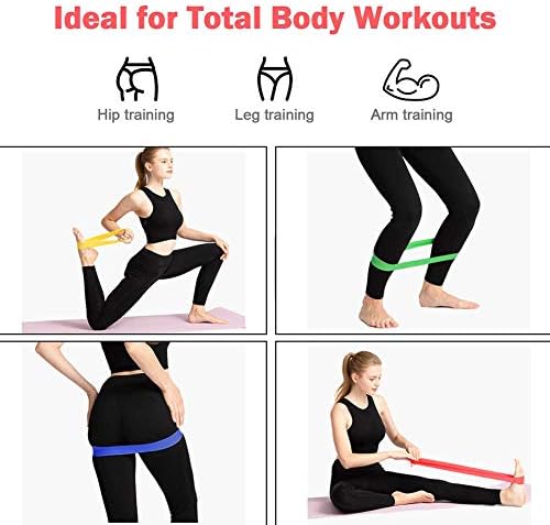 Resistance Bands for Legs and Glutes, Exercise Resistance Loop Bands Set for Home Gym Fitness, Yoga, Pilates, Strength Training, Workout Booty Bands with Carry Bag for Women (Set of 5)