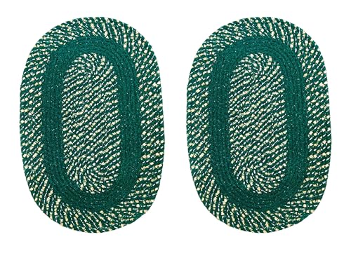 Image of Door mats for Home Combo|Handmade Cotton Doormat | Quick Dry, Washable Door Mat for Home, Bathroom & Bedroom (33X53 CM)(Green-2)